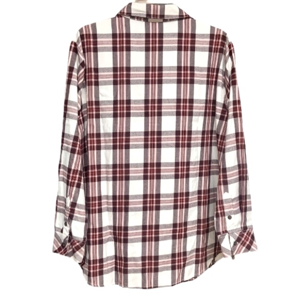 ✂️50%🌺NEW SANCTUARY BOYFRIEND FORLIFE RENEGADE PLAIDLONGSLEEVE BUTTONDOWN SHIRT - Picture 7 of 11